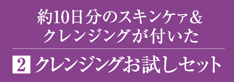 約10日分のスキンケァ＆クレンジングが付いた ２ クレンジングお試しセット